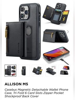NIB Allison M5 Casebus wallet phone case for iPhone 16e